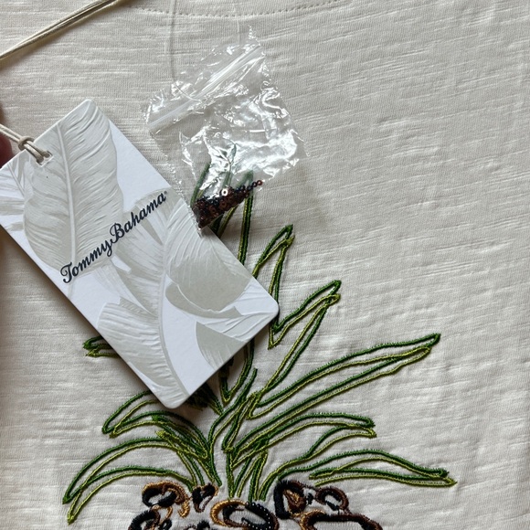 Tommy Bahama Organic Cotton Leopard Pineapple Shirt M NWT - Picture 4 of 8